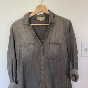 Perfect grey button down denim shirt